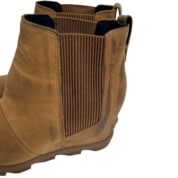 SOREL Joan Of Arctic Tan Leather Wedge II Bootie | 7.5 - Picture 2 of 12